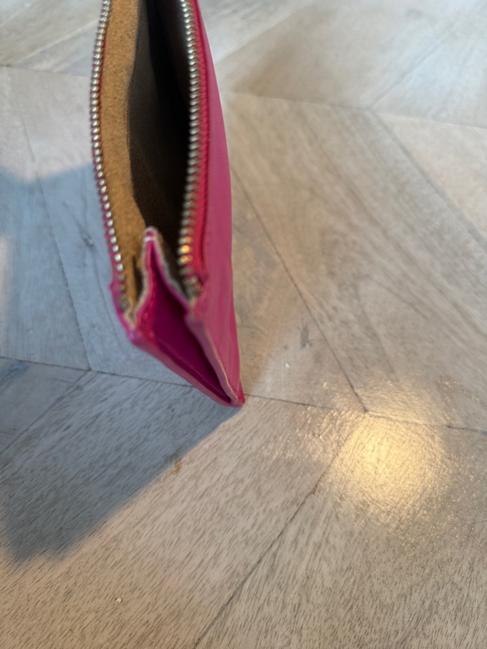 RUSSELL+HAZEL Leather Pouch in Fuscia Pink - Picture 5 of 7